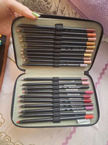 Kit lápis de cor Faber Castell + estojo
