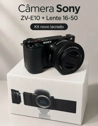 Kit câmera Sony ZV-E10 + Lente 16-50  nova 