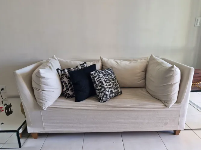Sofá 2 lugares linho com capa