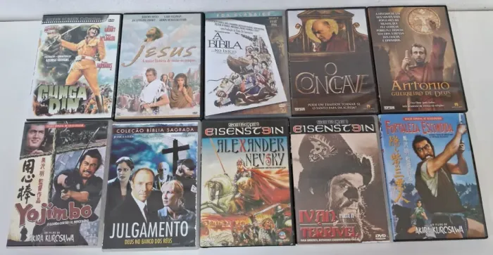 Lote Kit Coleção 20 DVDs Bíblicos e Clássicos