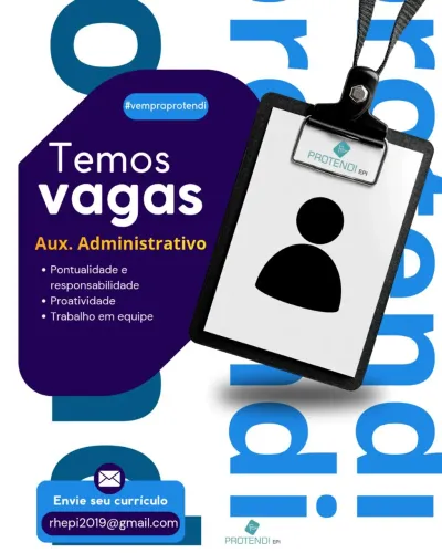 Vaga de emprego para Aux. Administrativo