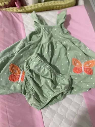 Conjunto vestido e calcinha bebe 3M