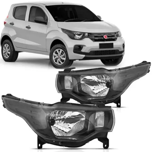 Farol Principal Fiat Mobi 2017 Máscara Negra - Magneti