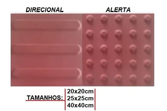 Piso Tatil Direcional e Alerta / Ladrilhos para calçadas