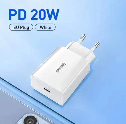 Carregador Baseus PD 20W - EU - Branco