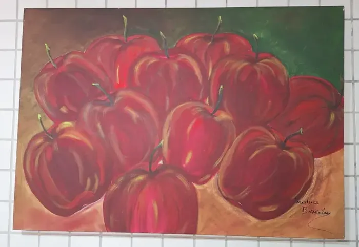 Quadro pintura maçãs
