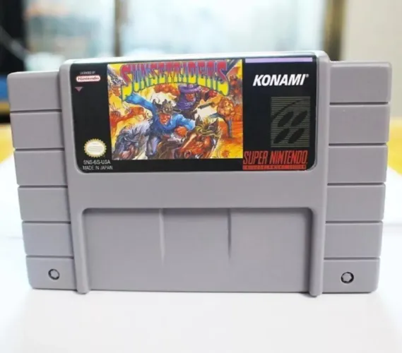 Jogo fita sunset riders super Nintendo repro SNES Faroeste.