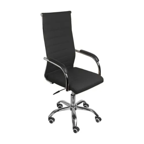 Cadeira Florença Escritório Giratória Preta Base Cromada Conforto Profissional 31089