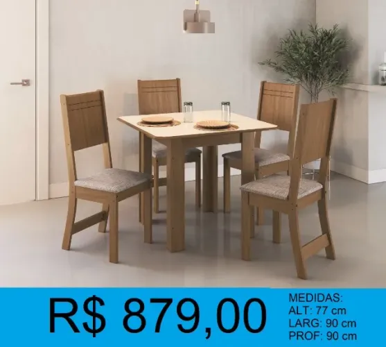 Mesa com 4 cadeiras otima qualidade - temos a pronta entrega