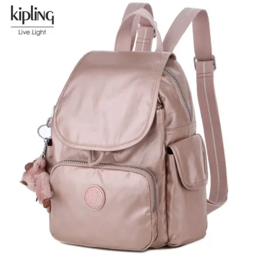 Mochila Kipling Rosa Metalizada