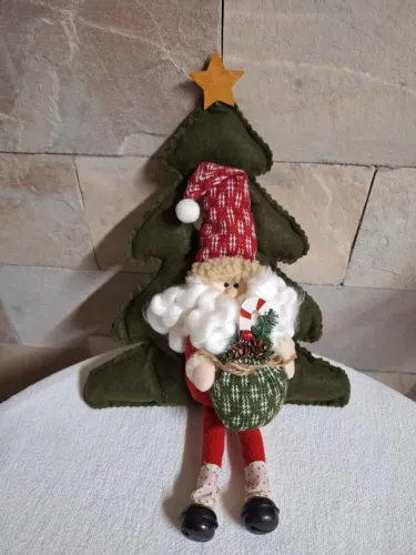 Papai Noel com Árvore de Natal Decorativo para Portas