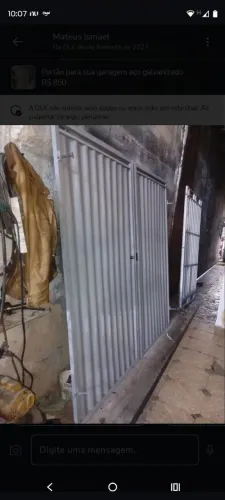 Portão para garagem a galvanizado