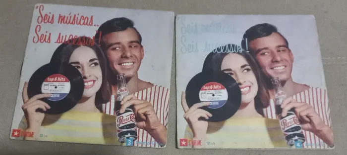 2 disco de vinil lp compacto coleção pepsi vol 3 e 4 toca disco radiola vitrola som antigo