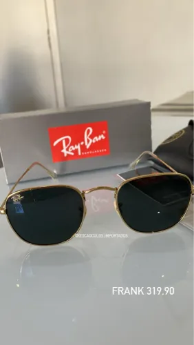 Óculos de Sol RayBan Frank unissex dourado gold ouro