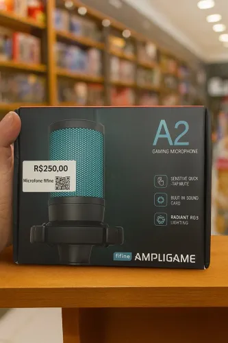 Microfone Fifine A2 Ampligame - Gamer, Tap Mute e RGB