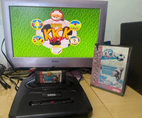 Cartucho Super Kick Off Mega Drive Tectoy Na Caixa Original