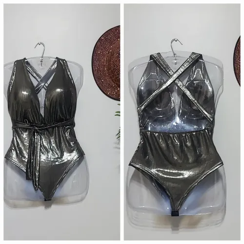 Body Feminino metalizado 