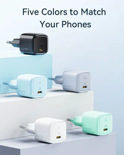 Carregador VolTme 20w + cabo USB C 1m 60w preto