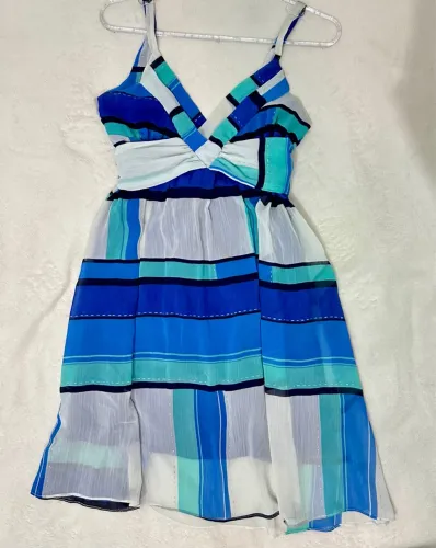 Vestido Aquamar Azul e Branco 