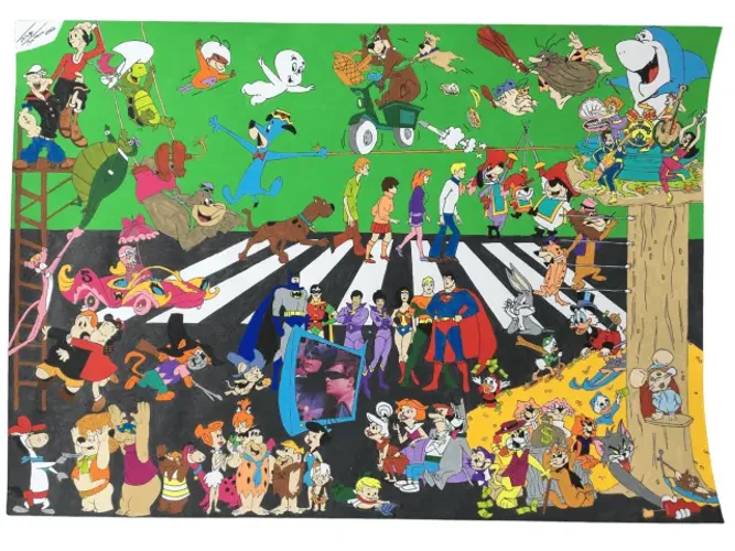 pintura personagens de desenho animado