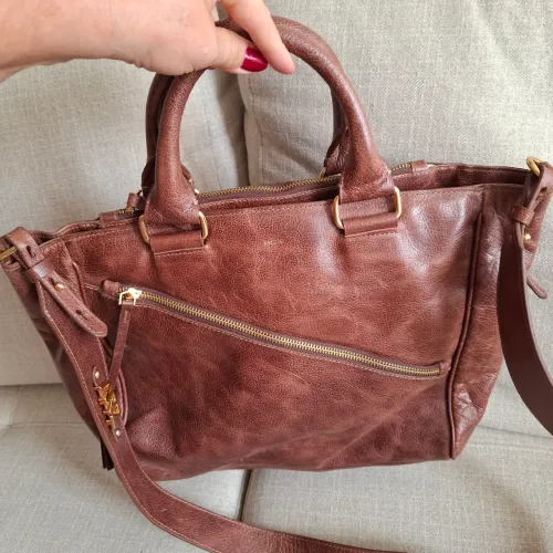 Bolsa de Ombro Marrom de Couro