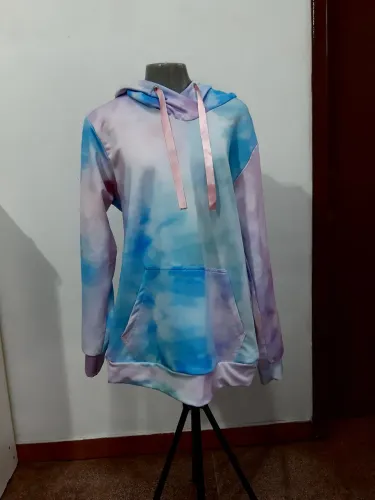blusa tie dye canguru capuz feminina tam.g