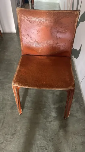 Cassina Mario Bellini - 2 poltronas + 4 cadeiras em couro - design italiano
