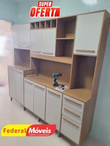 Armário para Cozinha Completo 2,18m - Novo, Espaçoso e Moderno!