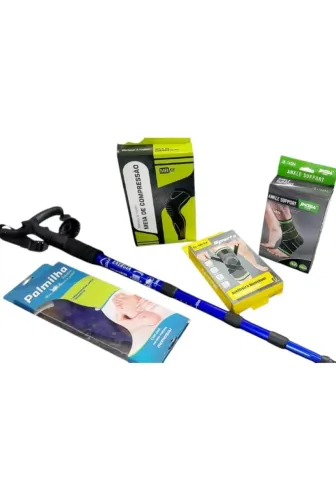 kit de produtos para saúde e beleza bengala meia compressao