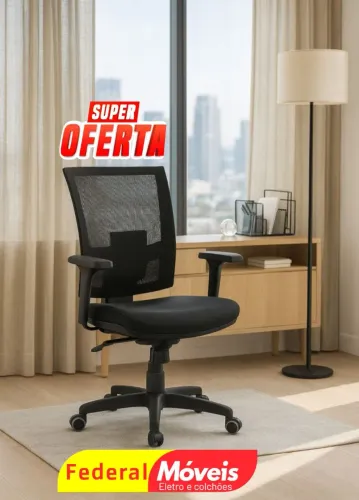 Cadeira Giratória Executiva Black System - Qualidade, praticidade e resistência