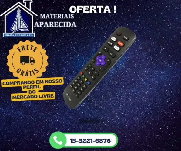 Controle Remoto para Tv AOC Smart Roku *