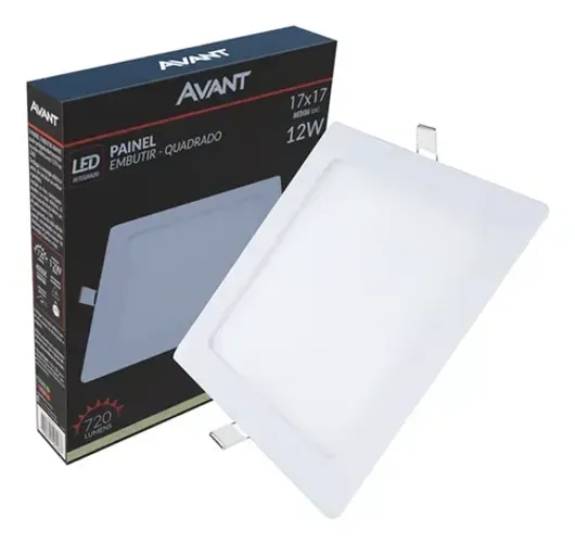 Painel Led Embutir 12w Luz Branca Quadrado