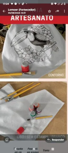Pano de copa com contorno para pintar, 44×71 pacote com 12 unidades, Lomaer