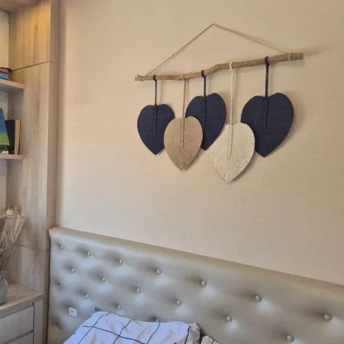 Painel de parede Folhas Macramé 80 cm x 50cm Promoção