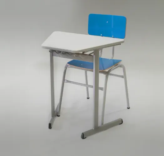 CONJUNTO ALUNO "TRAPÉZIO OITAVADO RETANGULAR mesa e cadeira para escolas cursos franquia