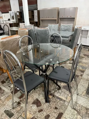 PROMOÇÃO Mesa de Jantar de Vidro com 4 Cadeiras 