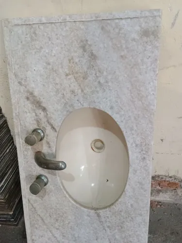 Pia de banheiro completo, para lavatório, com granito claro, Deca 95x50