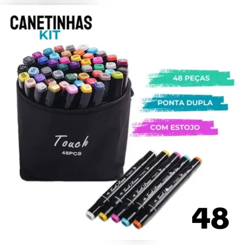 Conjunto Canetas Ponta Dupla - 48 unidades Bobbie Goods 