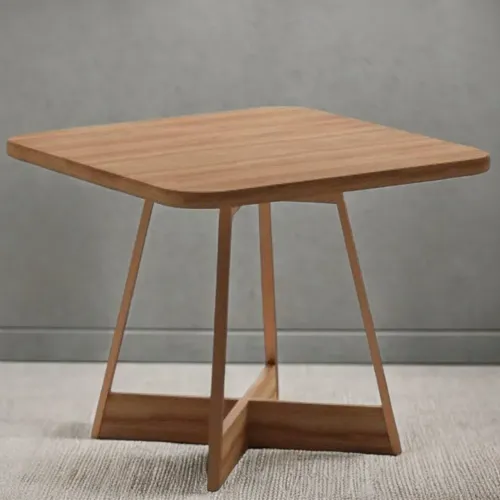 Mesa de Jantar Quadrada 90 Rosê Cobre/Nogal Freijó tt665