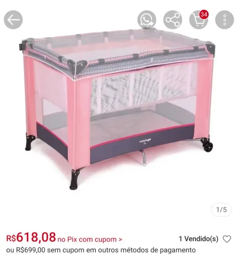 Berço portátil/chiqueirinho