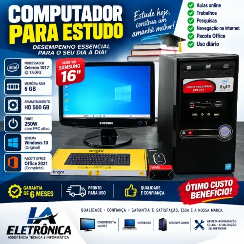 Computador Completo - 6 Meses de Garantia