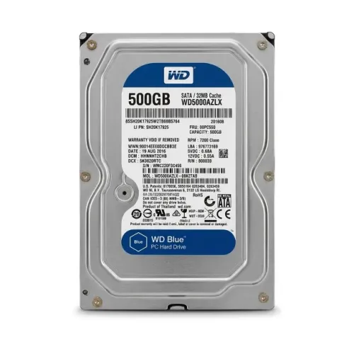 HD Interno Western Digital WD Blue 500GB 3.5 Polegadas SATA III WD5000AZLX Para PC