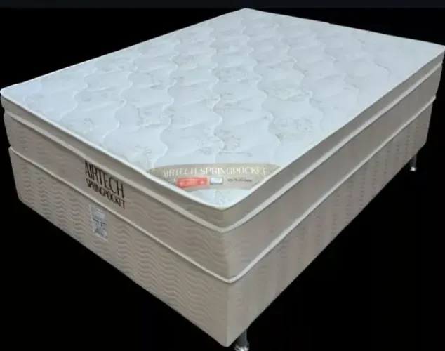 CONJUNTO COLCHÃO AIRTECH ORTOBOM COMPLETO