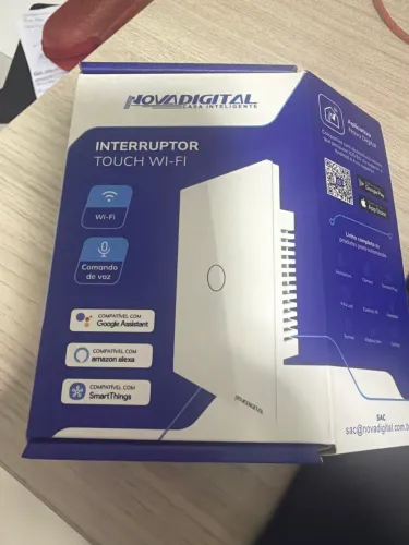 Interruptor Touch WiFi 1 botão Nova Digital Novo Branco