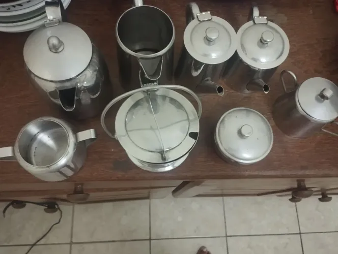 Jogo de chá aço inox 