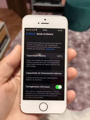 iPhone SE Rose Gold 16GB - Bateria 100%