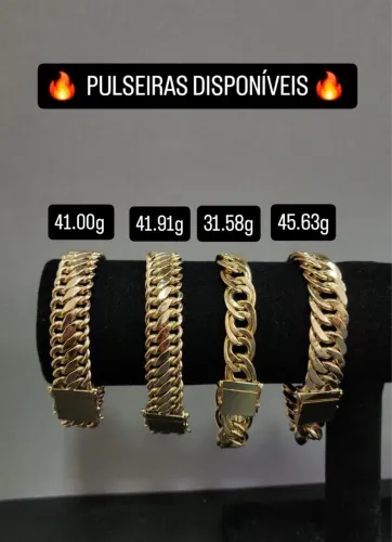 Pulseiras de ouro 18k procedência garantia eterna