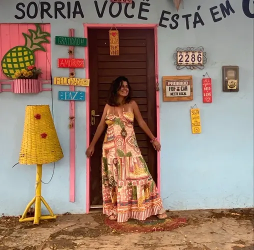 vestido longo farm estampa balangan
