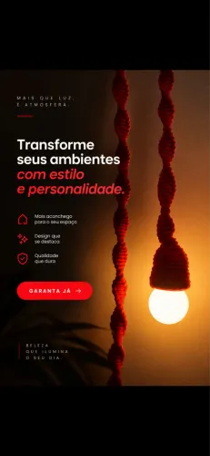 Luminária em macramê 