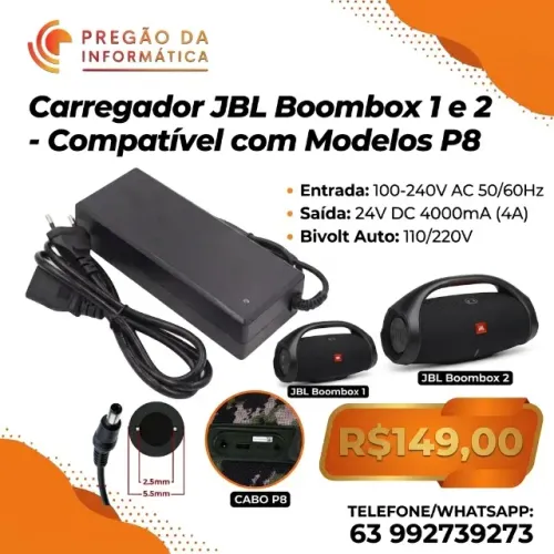 carregador JBL Boombox 1 e 2